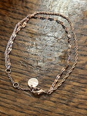 Rose Gold Layered Chain Bracelet - Women Jewelry Aspyn Ovard Pura Vida 8”